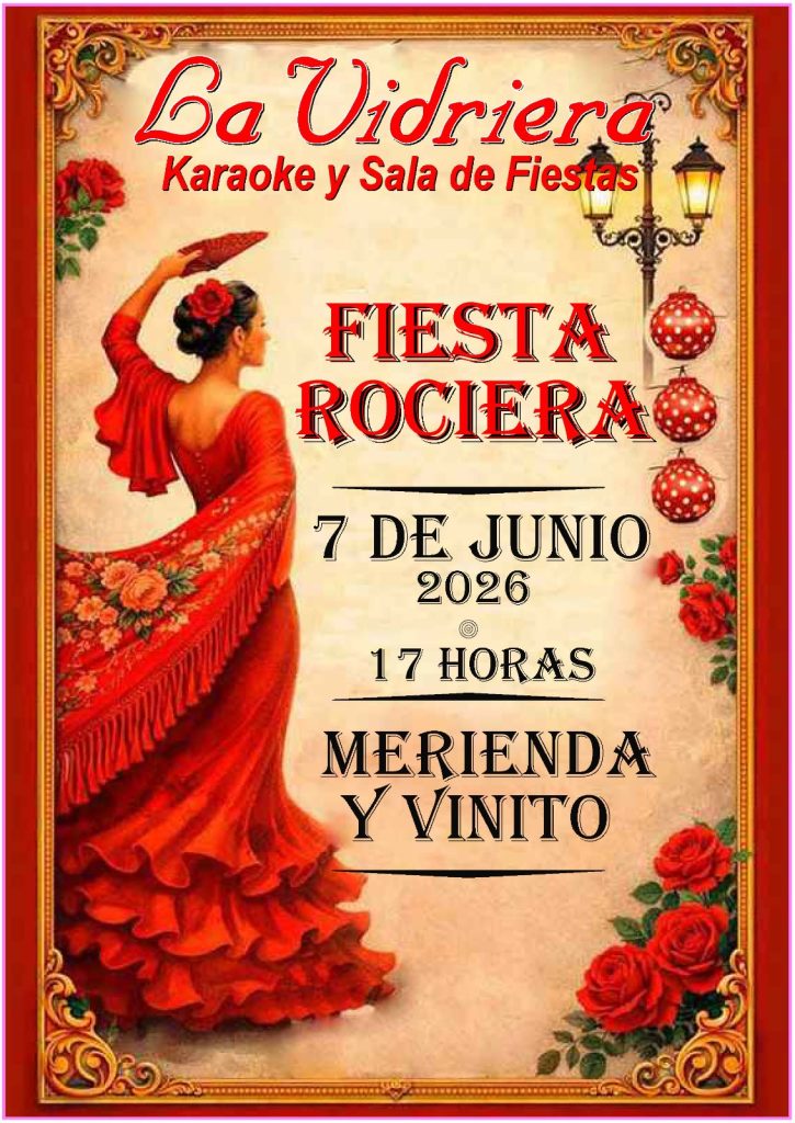 Fiesta Rociera el 7 de Junio 2026 a las 17:00. Habrá merinda y vinito